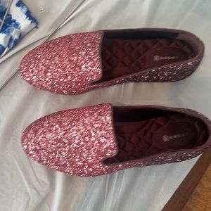 Birdies pink bejeweled loafers